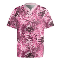Hawaii Pink Tropical Leaves Rugby Jersey - Polynesian Pride