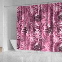 Hawaii Pink Tropical Leaves Shower Curtain - Polynesian Pride