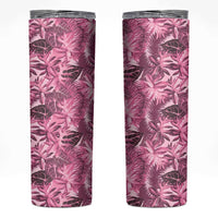 Hawaii Pink Tropical Leaves Skinny Tumbler - Polynesian Pride