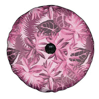 Hawaii Pink Tropical Leaves Spare Tire Cover - Polynesian Pride