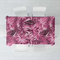 Hawaii Pink Tropical Leaves Tablecloth - Polynesian Pride