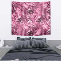 Hawaii Pink Tropical Leaves Tapestry - Polynesian Pride
