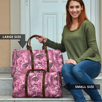 Hawaii Pink Tropical Leaves Travel Bag - Polynesian Pride