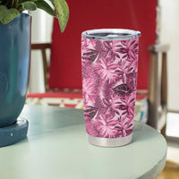Hawaii Pink Tropical Leaves Tumbler Cup - Polynesian Pride