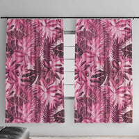 Hawaii Pink Tropical Leaves Window Curtain - Polynesian Pride