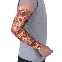 Hawaii Red Brown Tropical Leaves Arm Sleeves - Polynesian Pride