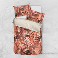Hawaii Red Brown Tropical Leaves Bedding Set - Polynesian Pride