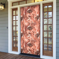 Hawaii Red Brown Tropical Leaves Door Cover - Polynesian Pride
