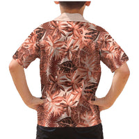 Hawaii Red Brown Tropical Leaves Family Matching Mermaid Dress and Hawaiian Shirt - Polynesian Pride