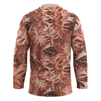 Hawaii Red Brown Tropical Leaves Hockey Jersey LT01 - Polynesian Pride