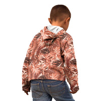 Hawaii Red Brown Tropical Leaves Kid Hoodie - Polynesian Pride