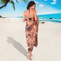 Hawaii Red Brown Tropical Leaves Sarong - Polynesian Pride