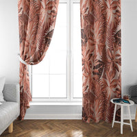 Hawaii Red Brown Tropical Leaves Window Curtain - Polynesian Pride