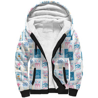 Hawaii Coastal Summer Postcard Sherpa Hoodie