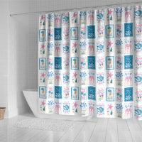 Hawaii Coastal Summer Postcard Shower Curtain
