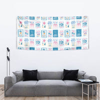 Hawaii Coastal Summer Postcard Tapestry
