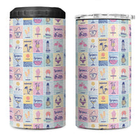 Aloha Summer Posters Grunge Textures 4 in 1 Can Cooler Tumbler