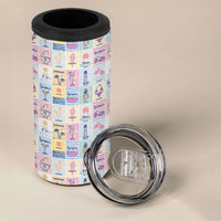 Aloha Summer Posters Grunge Textures 4 in 1 Can Cooler Tumbler