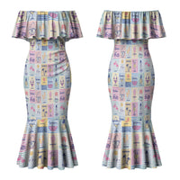 Aloha Summer Posters Grunge Textures Family Matching Mermaid Dress and Hawaiian Shirt
