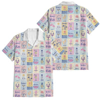 Aloha Summer Posters Grunge Textures Family Matching Off Shoulder Short Dress and Hawaiian Shirt
