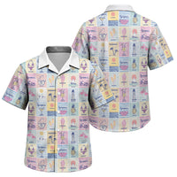 Aloha Summer Posters Grunge Textures Family Matching Off Shoulder Short Dress and Hawaiian Shirt