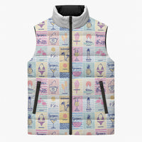 Aloha Summer Posters Grunge Textures Sleeveless Puffer Jacket