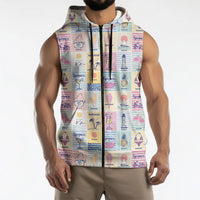 Aloha Summer Posters Grunge Textures Sleeveless Zip Hoodie