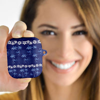 Blue Hawaii Palm Tree Hibiscus AirPods Case Fantasy Summer Vibe