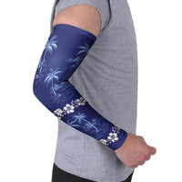 Blue Hawaii Palm Tree Hibiscus Arm Sleeves Fantasy Summer Vibe