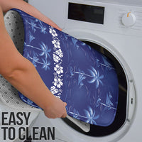 Blue Hawaii Palm Tree Hibiscus Bathroom Set Fantasy Summer Vibe
