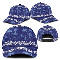 Blue Hawaii Palm Tree Hibiscus Classic Cap Fantasy Summer Vibe