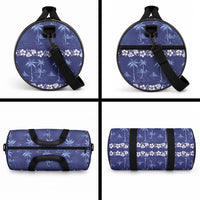Blue Hawaii Palm Tree Hibiscus Duffle Bag Fantasy Summer Vibe