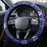 Blue Hawaii Palm Tree Hibiscus Steering Wheel Cover Fantasy Summer Vibe