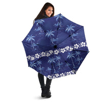 Blue Hawaii Palm Tree Hibiscus Umbrella Fantasy Summer Vibe
