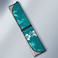 Cyan Hawaii Palm Tree Hibiscus Auto Sun Shade Fantasy Summer Vibe