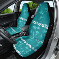 Cyan Hawaii Palm Tree Hibiscus Car Seat Cover Fantasy Summer Vibe