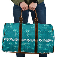 Cyan Hawaii Palm Tree Hibiscus Travel Bag Fantasy Summer Vibe