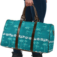Cyan Hawaii Palm Tree Hibiscus Travel Bag Fantasy Summer Vibe