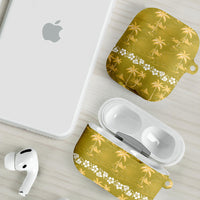 Yellow Hawaii Palm Tree Hibiscus AirPods Case Fantasy Summer Vibe