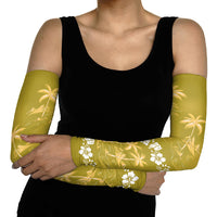Yellow Hawaii Palm Tree Hibiscus Arm Sleeves Fantasy Summer Vibe