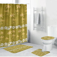 Yellow Hawaii Palm Tree Hibiscus Bathroom Set Fantasy Summer Vibe