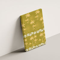 Yellow Hawaii Palm Tree Hibiscus Canvas Wall Art Fantasy Summer Vibe