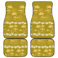 Yellow Hawaii Palm Tree Hibiscus Car Mats Fantasy Summer Vibe