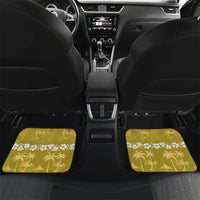 Yellow Hawaii Palm Tree Hibiscus Car Mats Fantasy Summer Vibe