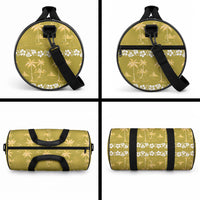 Yellow Hawaii Palm Tree Hibiscus Duffle Bag Fantasy Summer Vibe