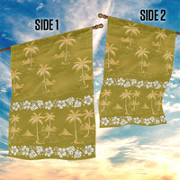 Yellow Hawaii Palm Tree Hibiscus Garden Flag Fantasy Summer Vibe