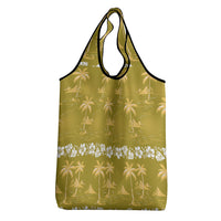 Yellow Hawaii Palm Tree Hibiscus Grocery Bag Fantasy Summer Vibe