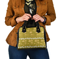 Yellow Hawaii Palm Tree Hibiscus Shoulder Handbag Fantasy Summer Vibe