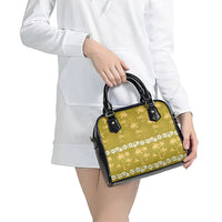 Yellow Hawaii Palm Tree Hibiscus Shoulder Handbag Fantasy Summer Vibe