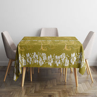 Yellow Hawaii Palm Tree Hibiscus Tablecloth Fantasy Summer Vibe